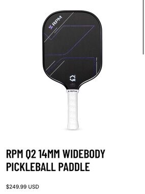 RPM Q2 14mm Widebody Pickleball Paddle
